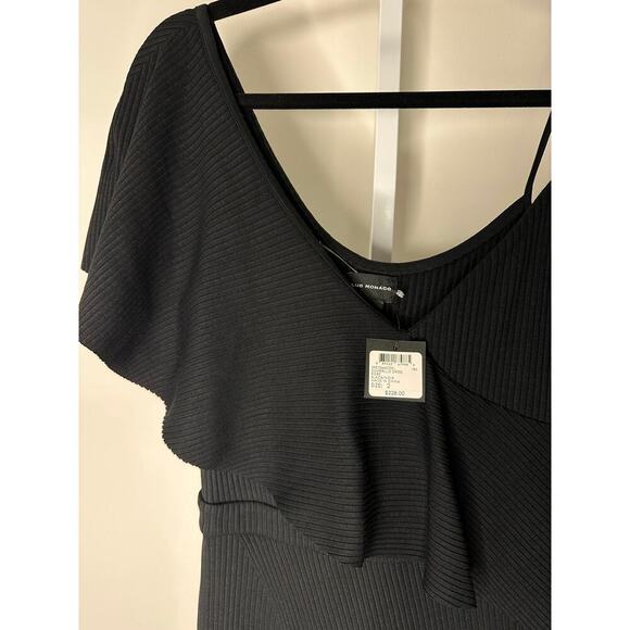 NEW Club Monaco Emmerillo Dress Black Midi Size 2 - Picture 4 of 7